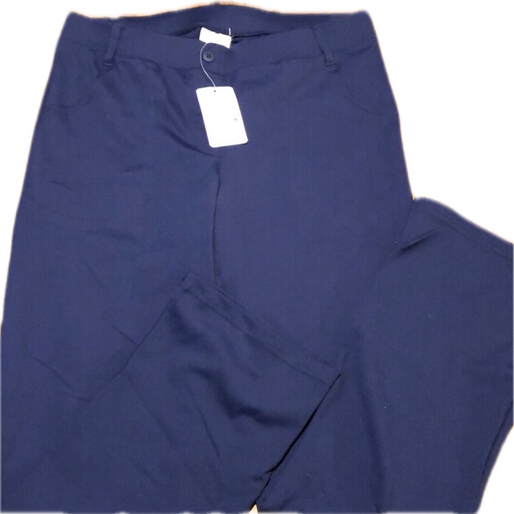 NWT Navy blue Yogipace boot cut pull on dress pants.